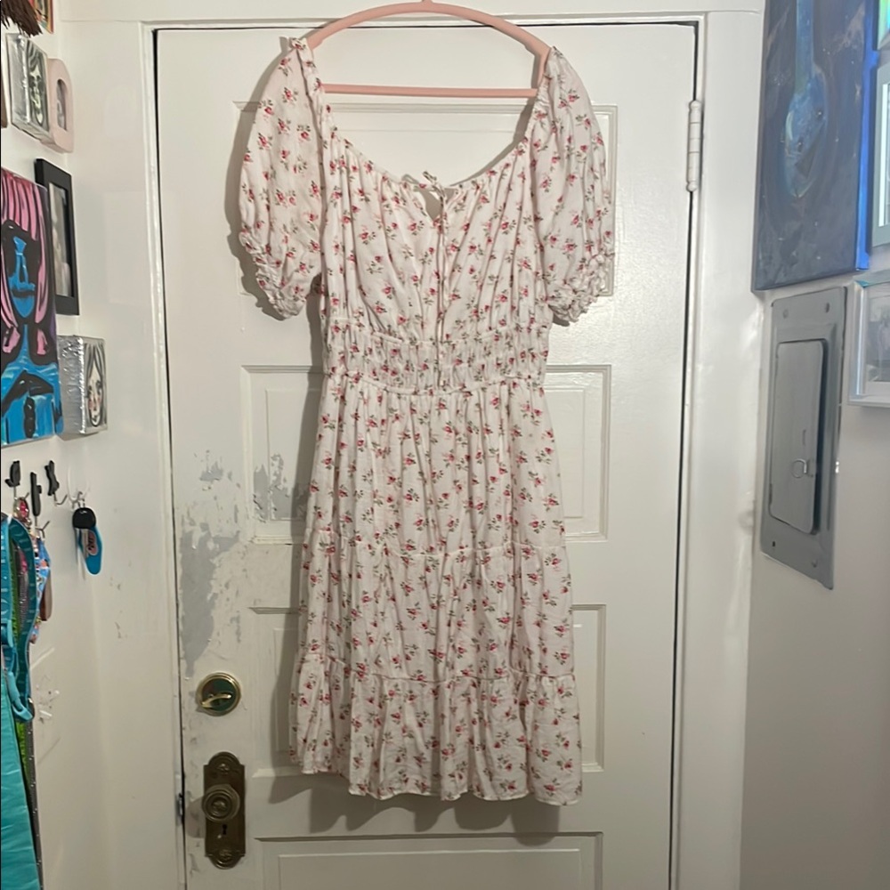 Liberty Love White and Pink Floral Mini Dress